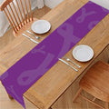 Purple Cancer Awareness Ribbon Print Table Runner