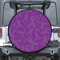 Purple Cancer Awareness Ribbon Print Tire Cover