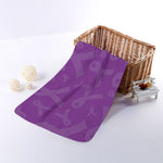 Purple Cancer Awareness Ribbon Print Towel