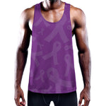 Purple Cancer Awareness Ribbon Print Training Tank Top