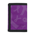 Purple Cancer Awareness Ribbon Print Trifold Wallet