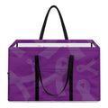 Purple Cancer Awareness Ribbon Print Utility Tote Bag