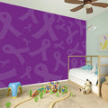 Purple Cancer Awareness Ribbon Print Wall Sticker
