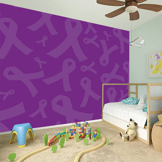 Purple Cancer Awareness Ribbon Print Wall Sticker