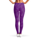 Purple Cancer Awareness Ribbon Print Women's Leggings