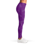 Purple Cancer Awareness Ribbon Print Women's Leggings