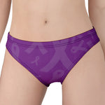 Purple Cancer Awareness Ribbon Print Women's Panties