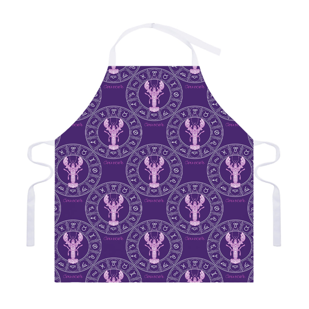 Purple Cancer Zodiac Pattern Print Adjustable Apron