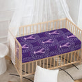 Purple Cancer Zodiac Pattern Print Baby Crib Sheet