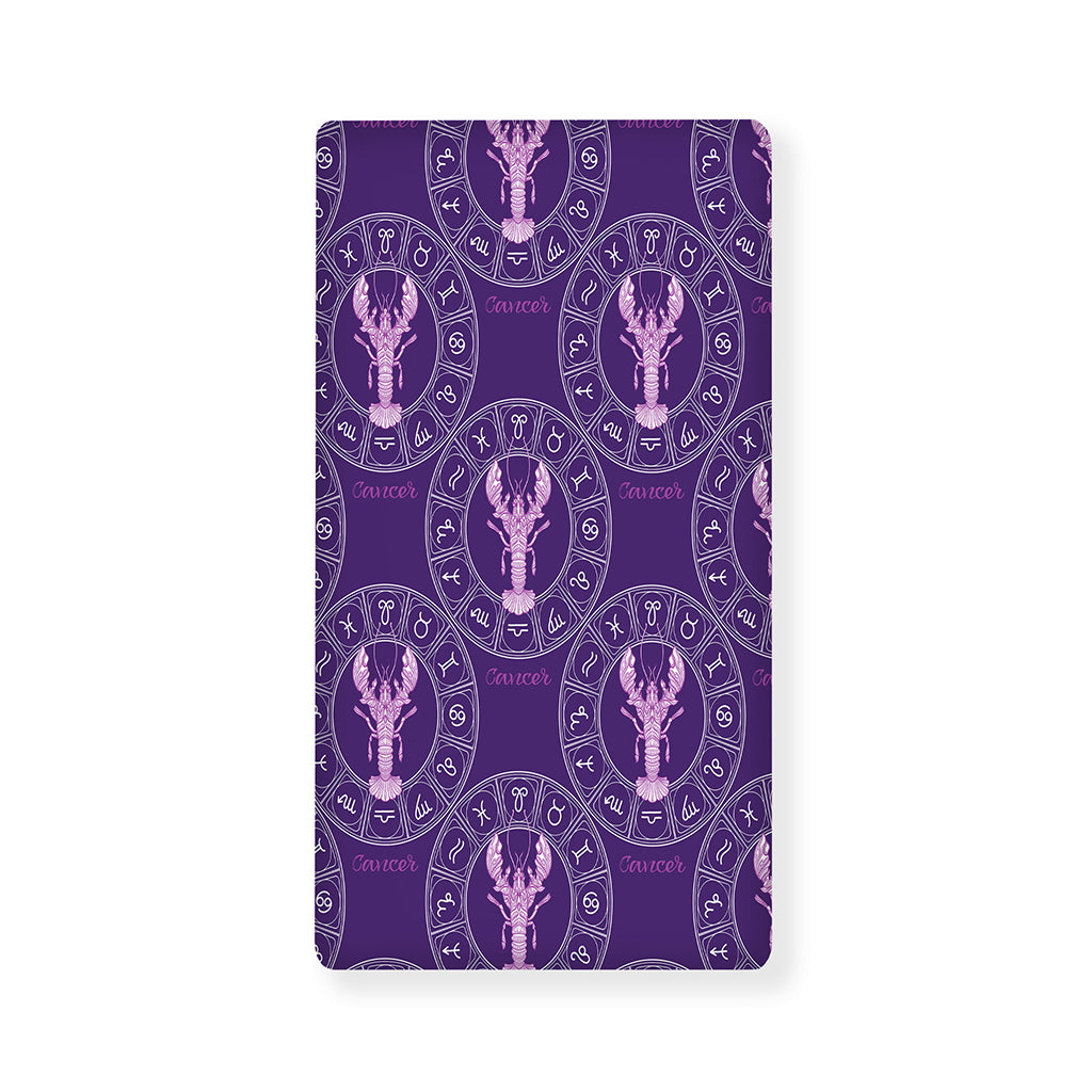 Purple Cancer Zodiac Pattern Print Baby Crib Sheet
