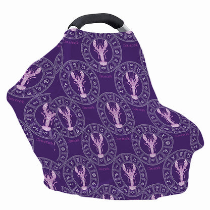 Purple Cancer Zodiac Pattern Print Baby Seat Cover