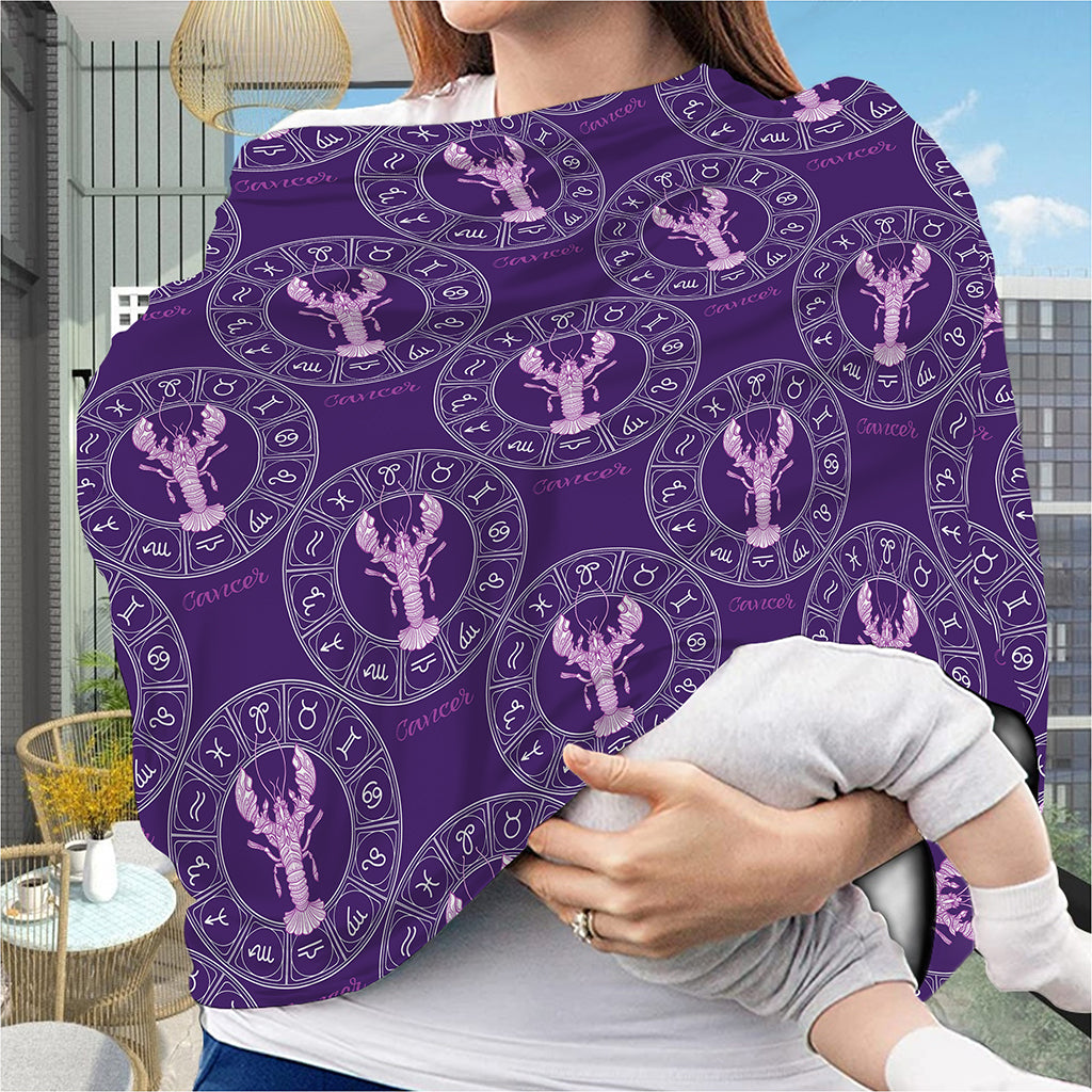 Purple Cancer Zodiac Pattern Print Baby Seat Cover