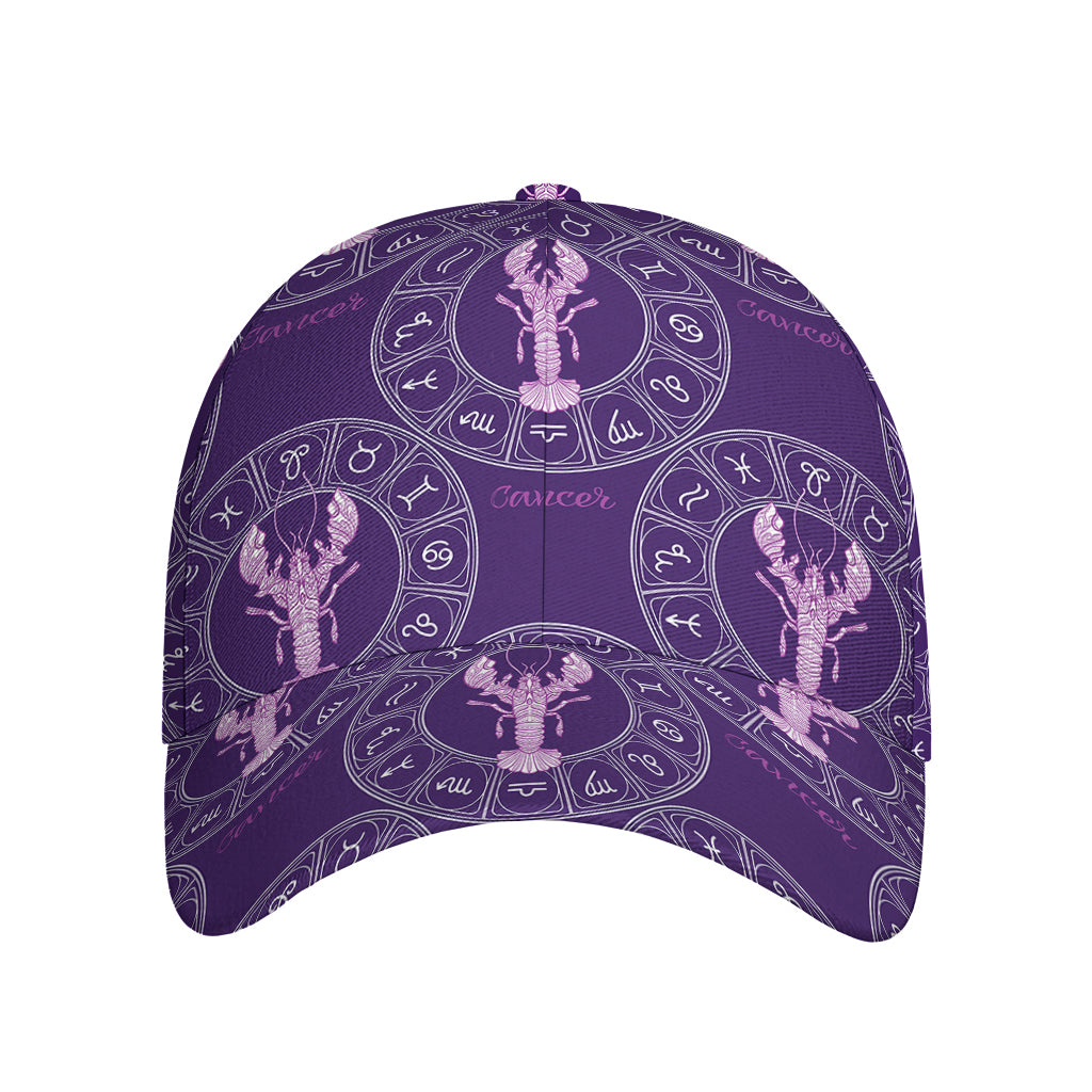 Purple Cancer Zodiac Pattern Print Baseball Cap
