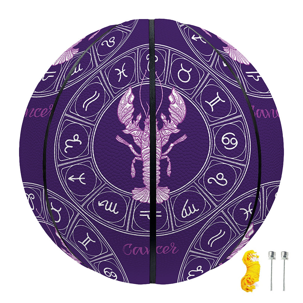 Purple Cancer Zodiac Pattern Print Basketball