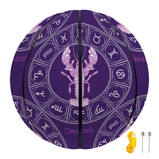 Purple Cancer Zodiac Pattern Print Basketball