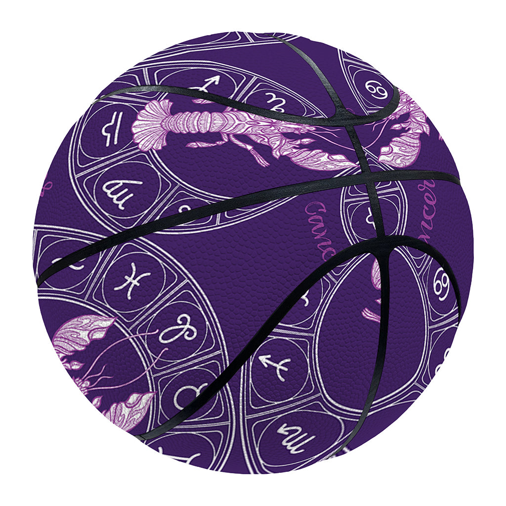 Purple Cancer Zodiac Pattern Print Basketball