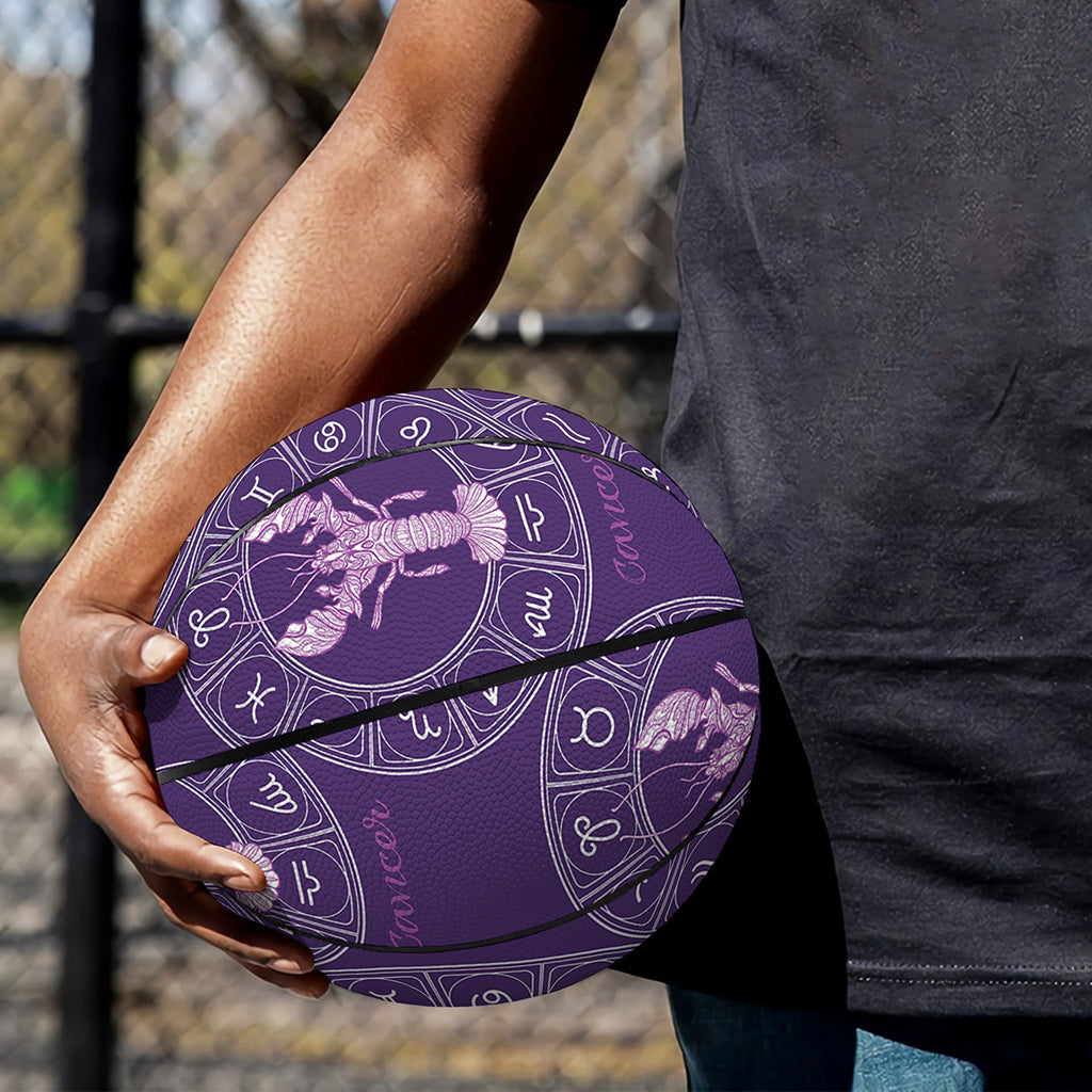 Purple Cancer Zodiac Pattern Print Basketball