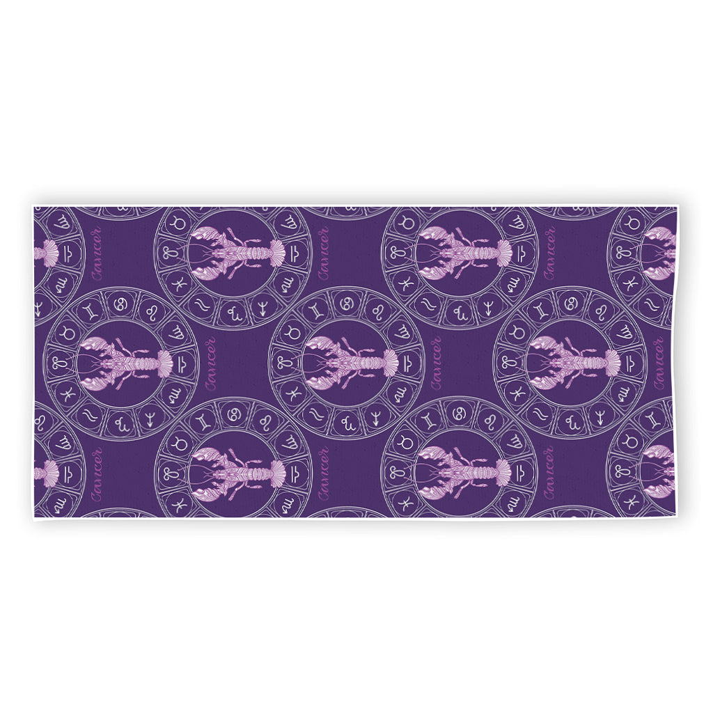 Purple Cancer Zodiac Pattern Print Beach Towel