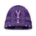Purple Cancer Zodiac Pattern Print Beanie