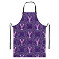 Purple Cancer Zodiac Pattern Print Bib Apron With Pocket