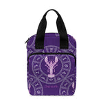 Purple Cancer Zodiac Pattern Print Bible Tote Bag