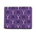 Purple Cancer Zodiac Pattern Print Bifold Wallet