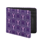 Purple Cancer Zodiac Pattern Print Bifold Wallet