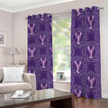 Purple Cancer Zodiac Pattern Print Dimout Grommet Curtains