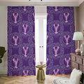 Purple Cancer Zodiac Pattern Print Dimout Pencil Pleat Curtains