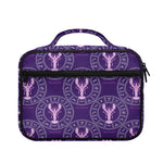 Purple Cancer Zodiac Pattern Print Briefcase Bible Bag