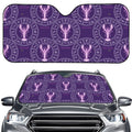 Purple Cancer Zodiac Pattern Print Car Windshield Sun Shade