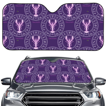 Purple Cancer Zodiac Pattern Print Car Windshield Sun Shade