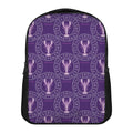 Purple Cancer Zodiac Pattern Print Casual Backpack