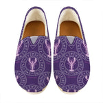 Purple Cancer Zodiac Pattern Print Casual Shoes