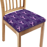 Purple Cancer Zodiac Pattern Print Chair Cushion Cover