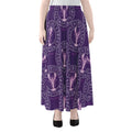 Purple Cancer Zodiac Pattern Print Chiffon Maxi Skirt