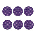 Purple Cancer Zodiac Pattern Print Coaster Set