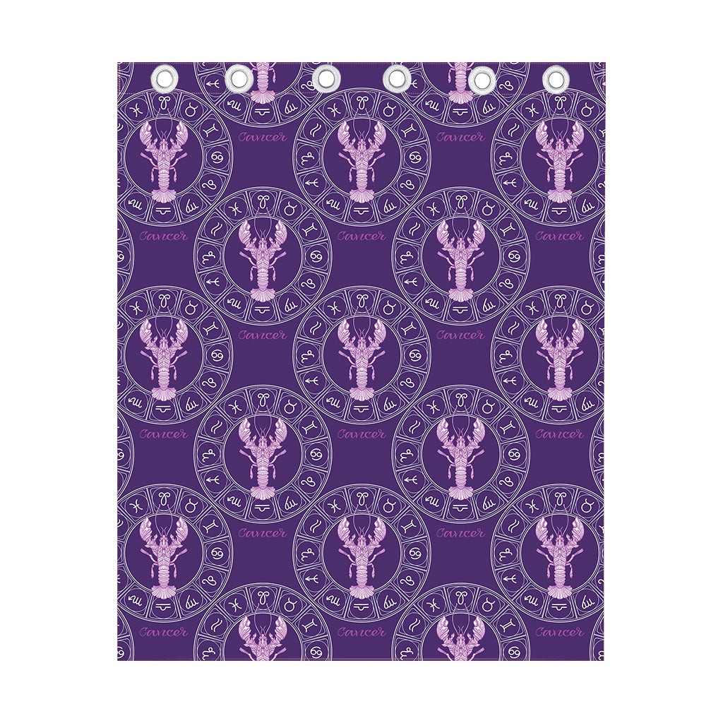 Purple Cancer Zodiac Pattern Print Curtain