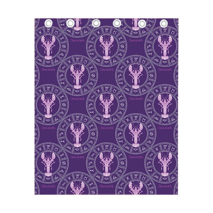 Purple Cancer Zodiac Pattern Print Curtain