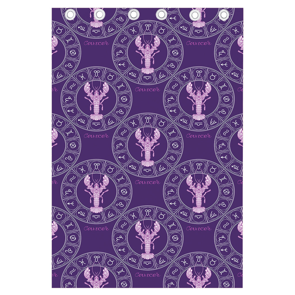 Purple Cancer Zodiac Pattern Print Curtain