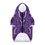 Purple Cancer Zodiac Pattern Print Dog Zip Up Hoodie