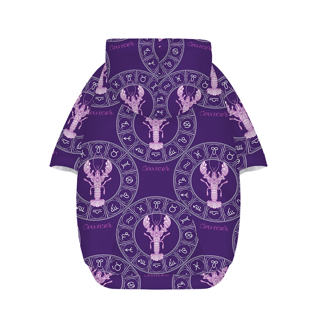 Purple Cancer Zodiac Pattern Print Dog Zip Up Hoodie