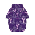Purple Cancer Zodiac Pattern Print Dog Zip Up Hoodie