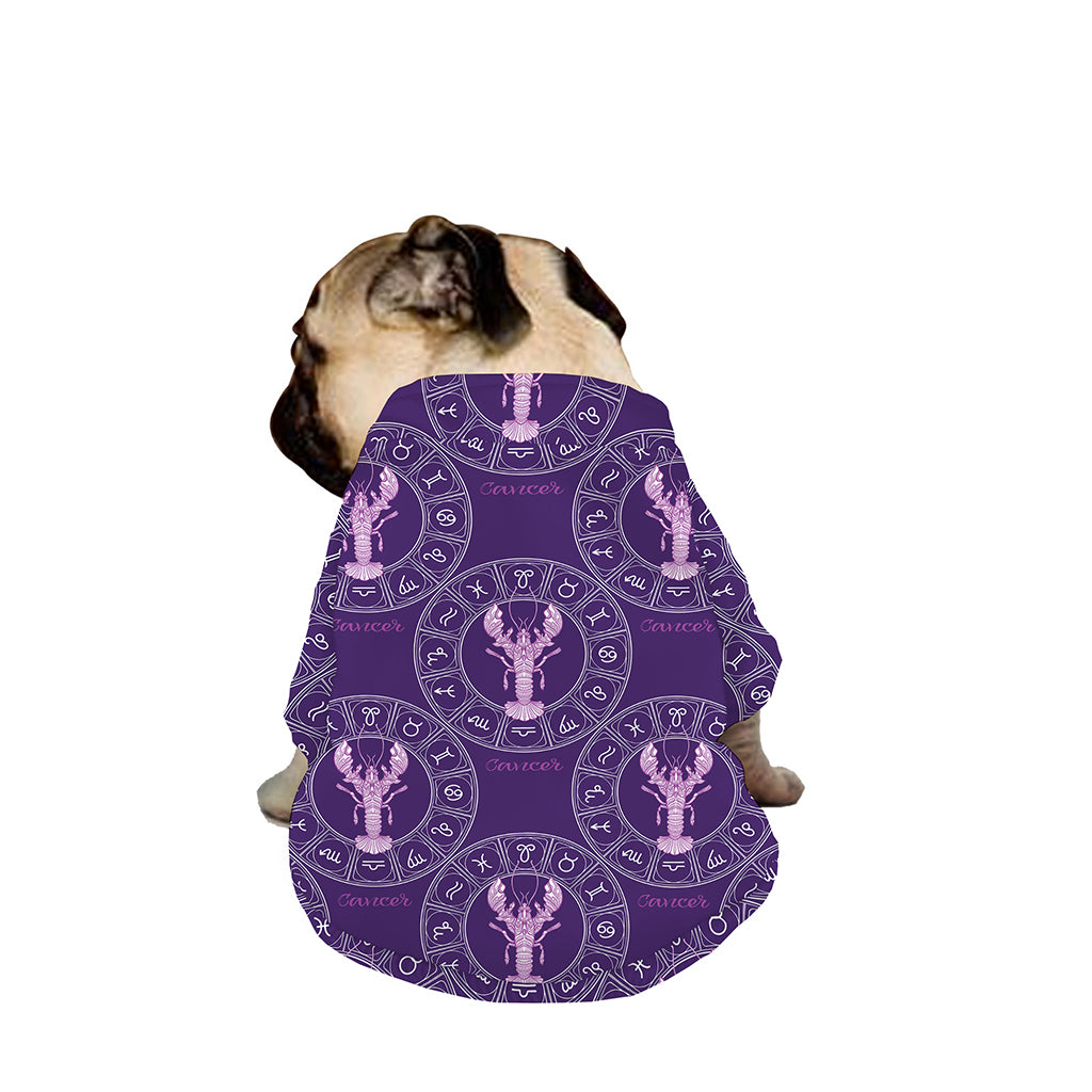 Purple Cancer Zodiac Pattern Print Dog Zip Up Jacket