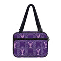 Purple Cancer Zodiac Pattern Print Double Strap Bible Bag