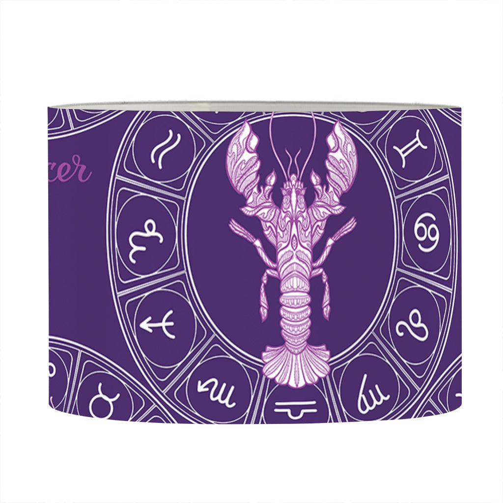 Purple Cancer Zodiac Pattern Print Drum Lamp Shade