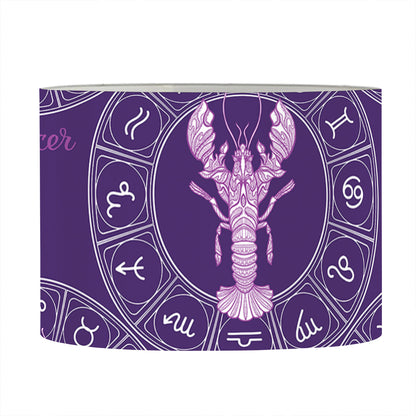Purple Cancer Zodiac Pattern Print Drum Lamp Shade