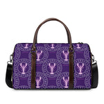 Purple Cancer Zodiac Pattern Print Duffle Bag