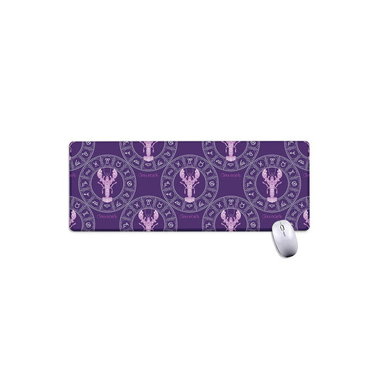 Purple Cancer Zodiac Pattern Print Extended Mouse Pad