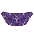 Purple Cancer Zodiac Pattern Print Fanny Pack